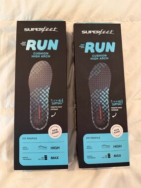 Superfeet RUN Cushion High Arch Insoles - Blue/Black